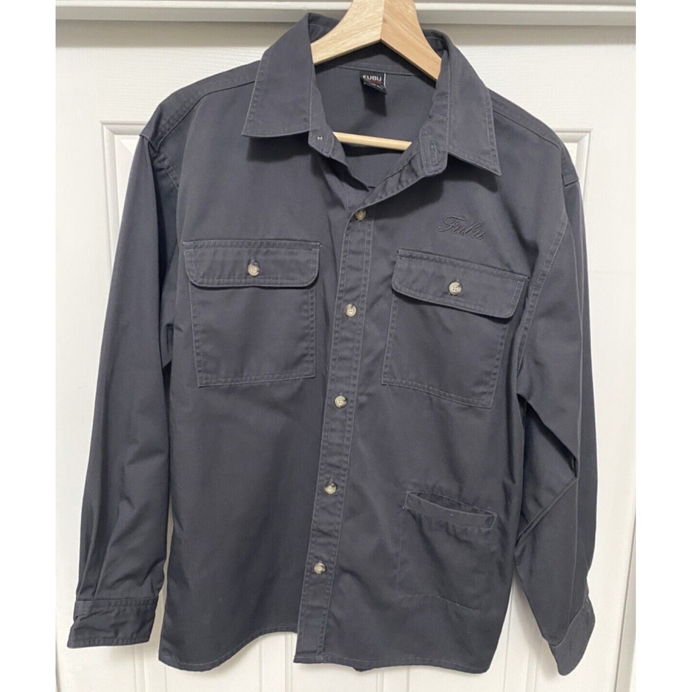 Fubu The Collection Shirt Shacket‎ Jacket Youth 12/14 Dark Gray Button Up